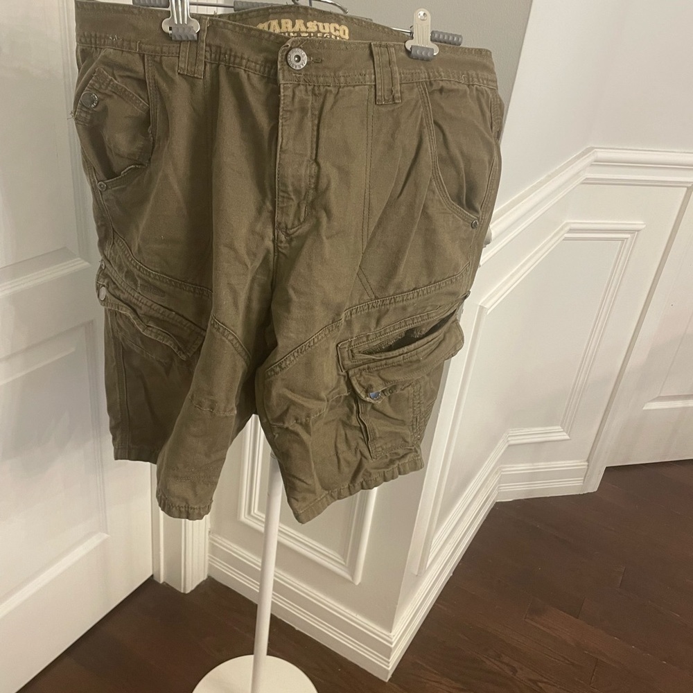 Parasuco Olive Cargo Shorts for Men